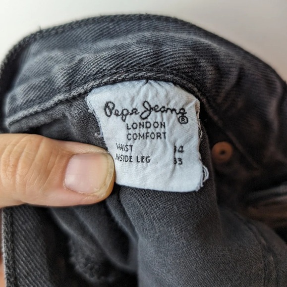 Pepe Jeans Comfort Straight Leg Black Denim Pants Waist 34 Leg 33 - Picture 8 of 13